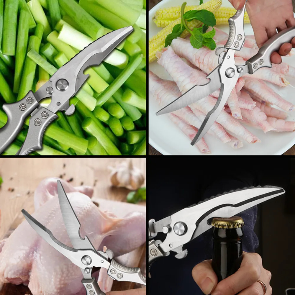 Multi-functional Chicken Bone Scissors, Professional Sharp Kitchen Scissors