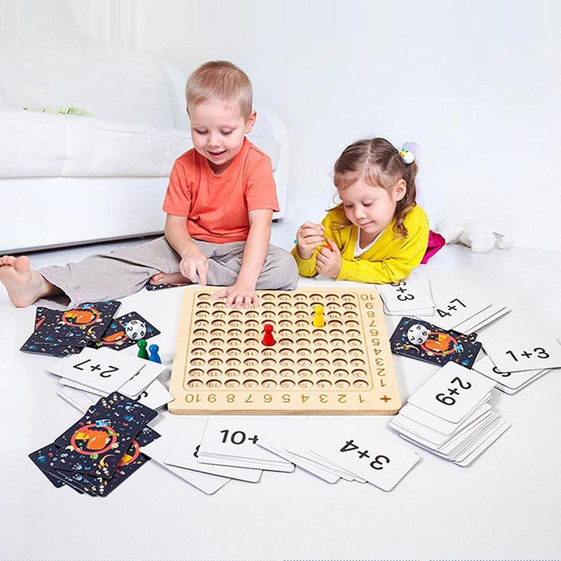 Multiplication Board Game, Wooden Math Multiplication Board, Children Counting Toy, Math Table Board Game, Educational Learning Counting Blocks