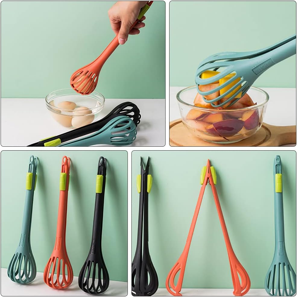 2 In 1 Silicone Egg Whisk &amp; Food Clip for Boiled Eggs, Noodle, Bread, Multifunctional Kitchen Gadget for Gripping and Stirring Food
