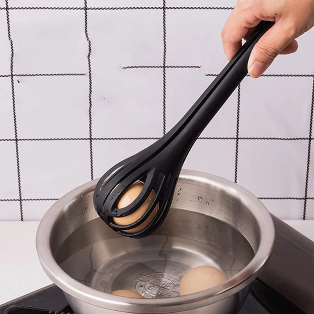 2 In 1 Silicone Egg Whisk &amp; Food Clip for Boiled Eggs, Noodle, Bread, Multifunctional Kitchen Gadget for Gripping and Stirring Food