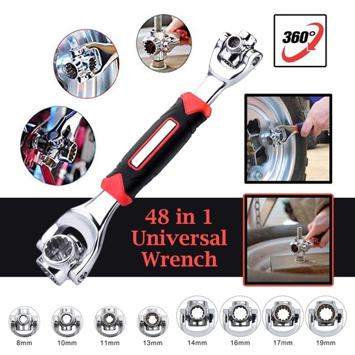[H4-2321] 48 in 1 Universal Wrench, Tiger Wrench, Handy Adjustable Tools, Multi-Function Socket Wrench