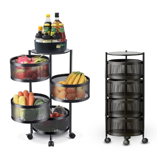 [H4-2372] 4 Layer Round Kitchen Rack