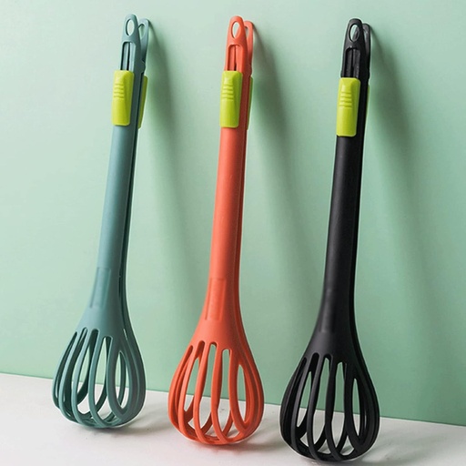 [K2-2389] 2 In 1 Silicone Egg Whisk &amp; Food Clip for Boiled Eggs, Noodle, Bread, Multifunctional Kitchen Gadget for Gripping and Stirring Food